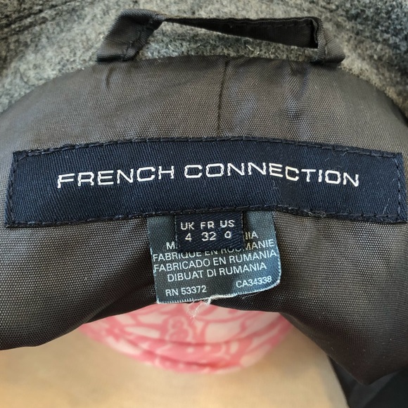 Women’s French Connection Grey Wool Coat, US 0 - Picture 4 of 6